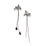 Elegant Bow Pearl dangle earrings