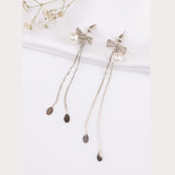 Elegant Bow Pearl dangle earrings