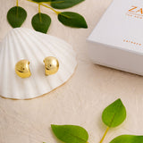 Vintage half Moon Sphere Earrings