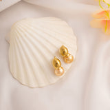 Pearl Hemisphere Drop Earrings