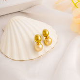 Pearl Hemisphere Drop Earrings