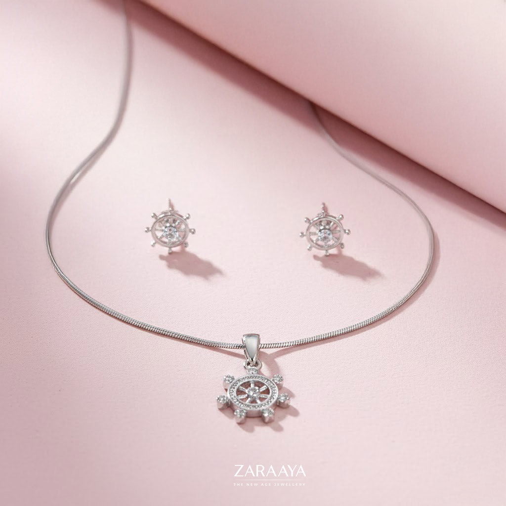 Nautical Charm Set ( Necklace + Earrings)