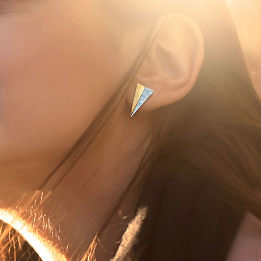 Dual Tone Triangle earrings