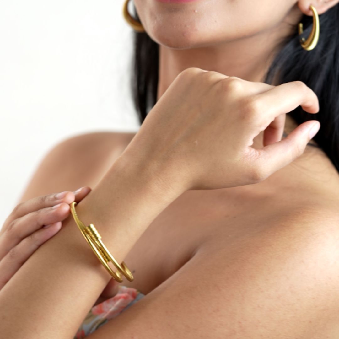 Gold cuff Layered Bangle Kada