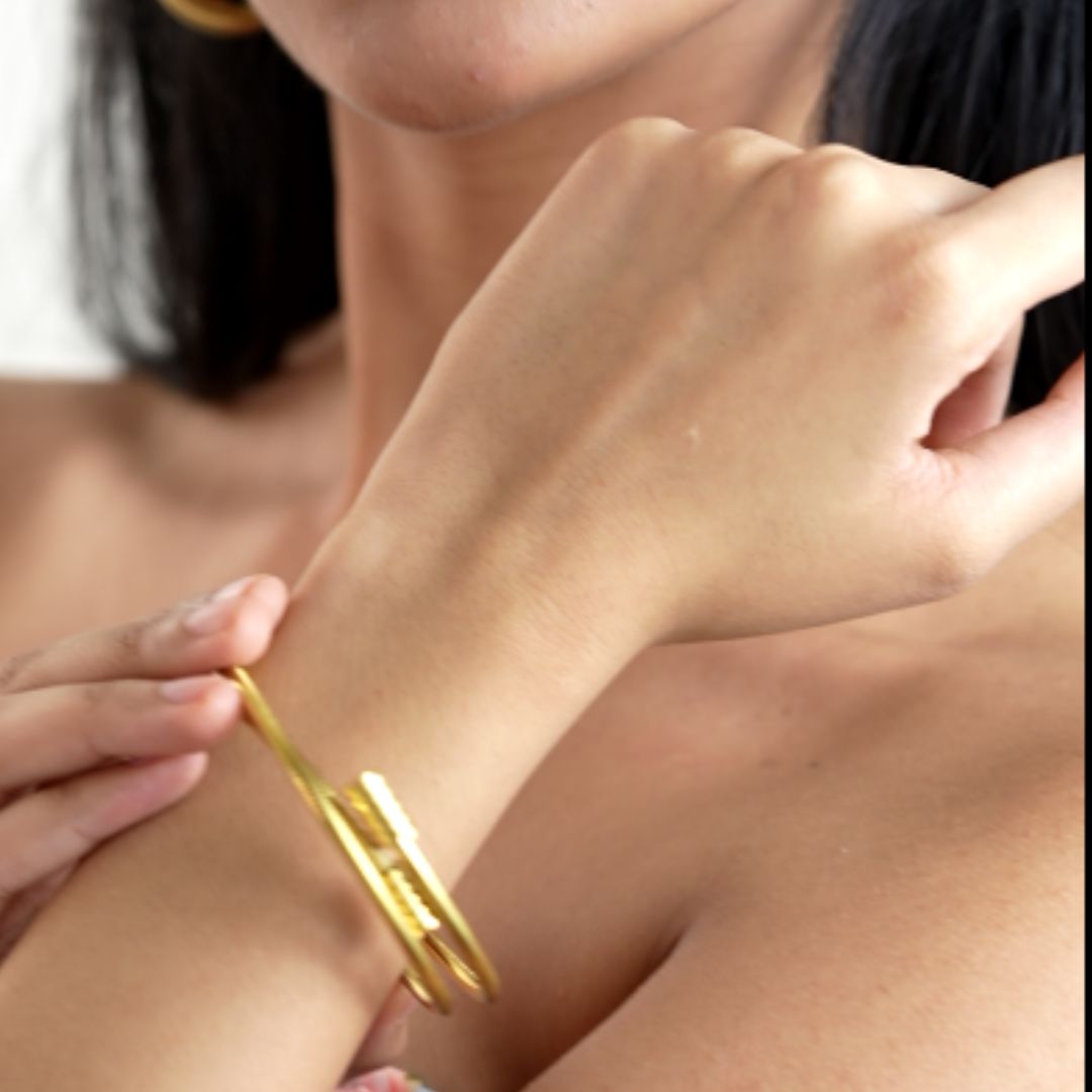 Gold cuff Layered Bangle Kada