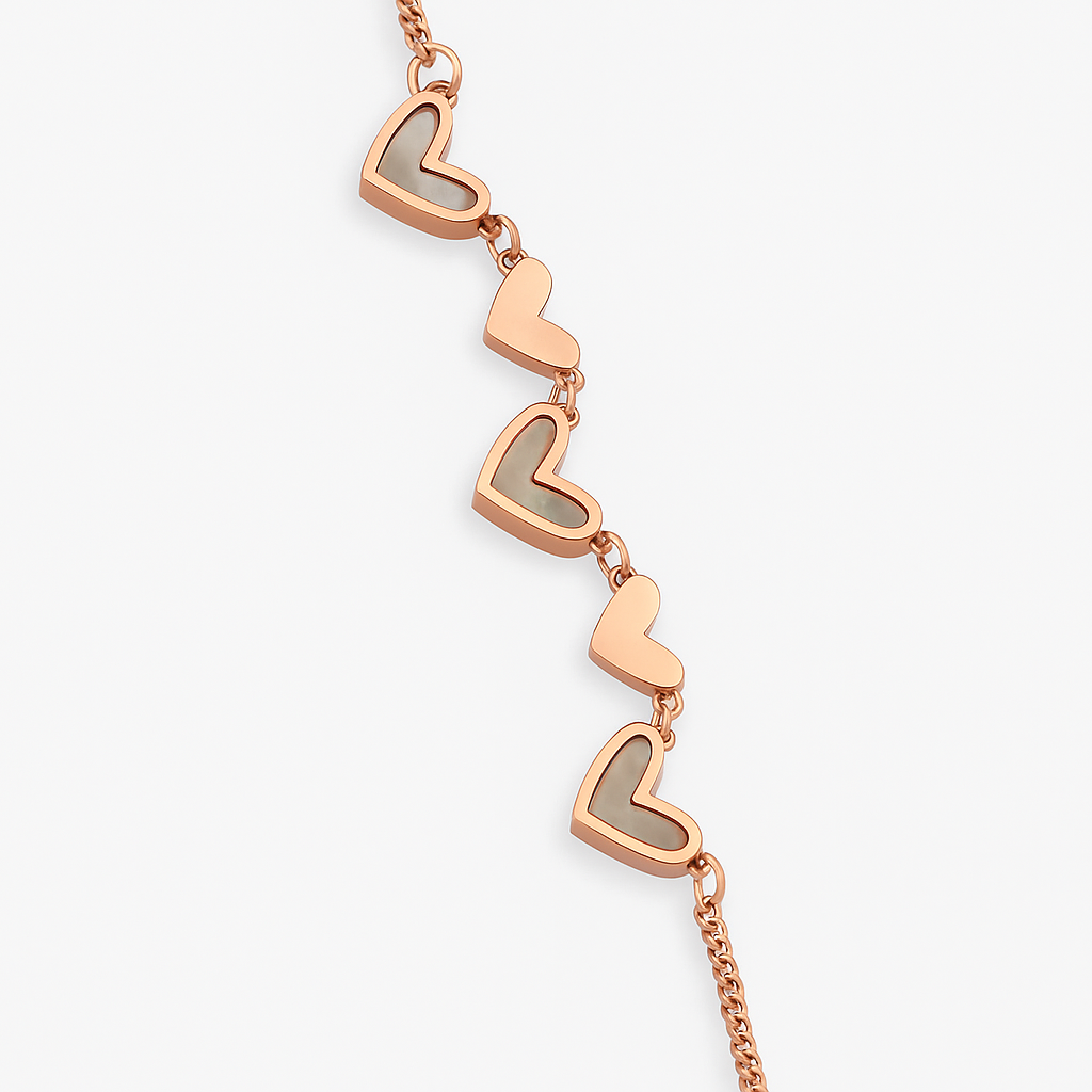 White Hearts Array Bracelet