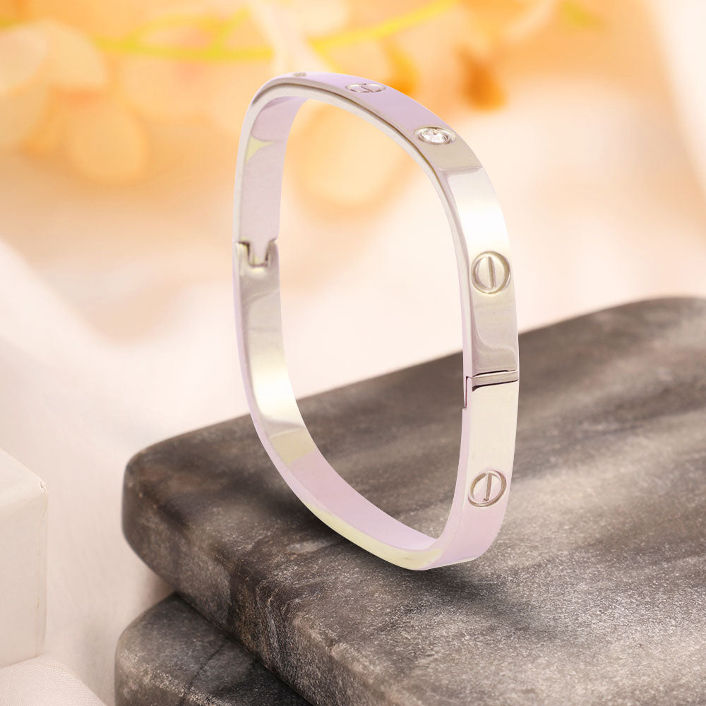 Sterling Square Bangle kada