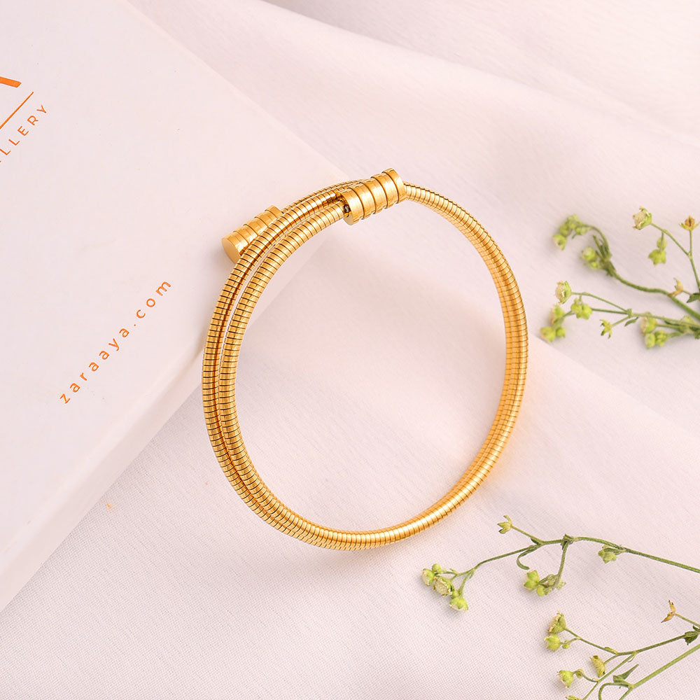Gold cuff Layered Bangle Kada