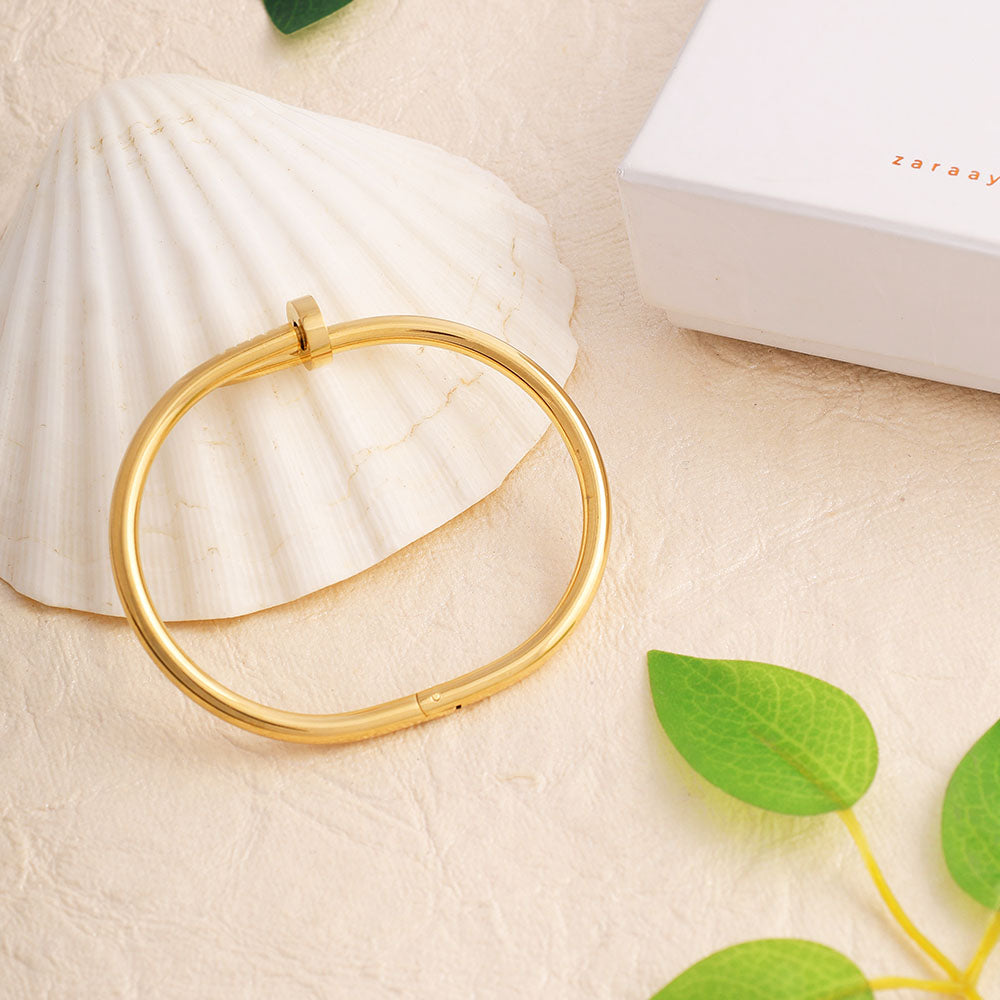 Gold Nail Bangle Kada