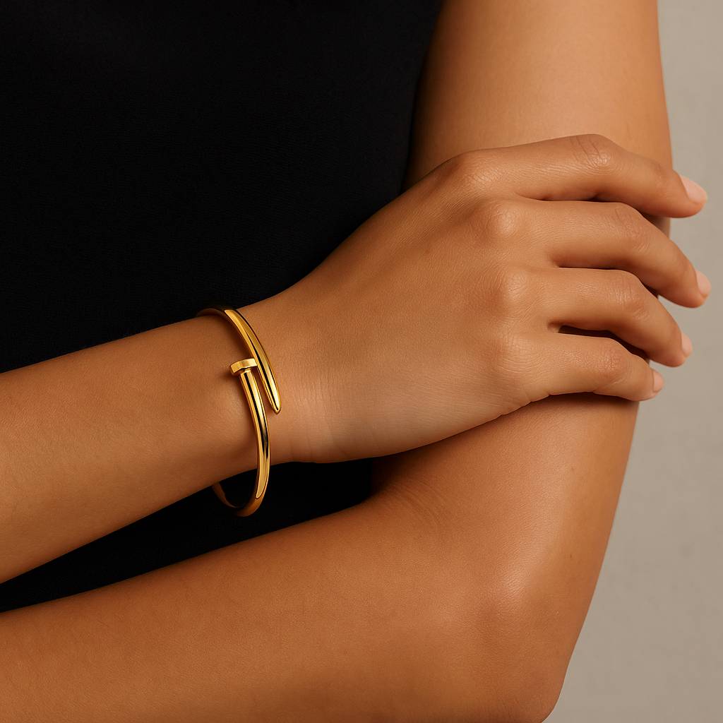 Gold Nail Bangle Kada