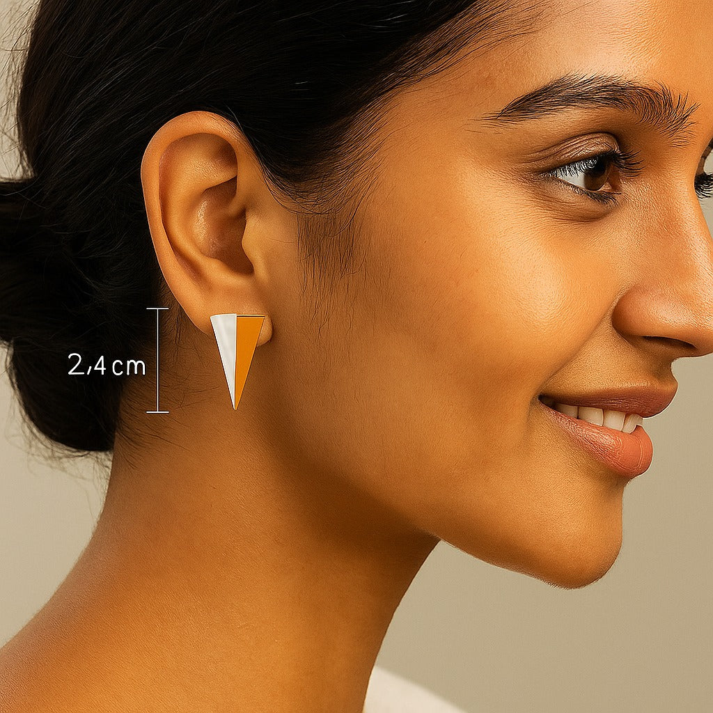 Dual Tone Triangle earrings